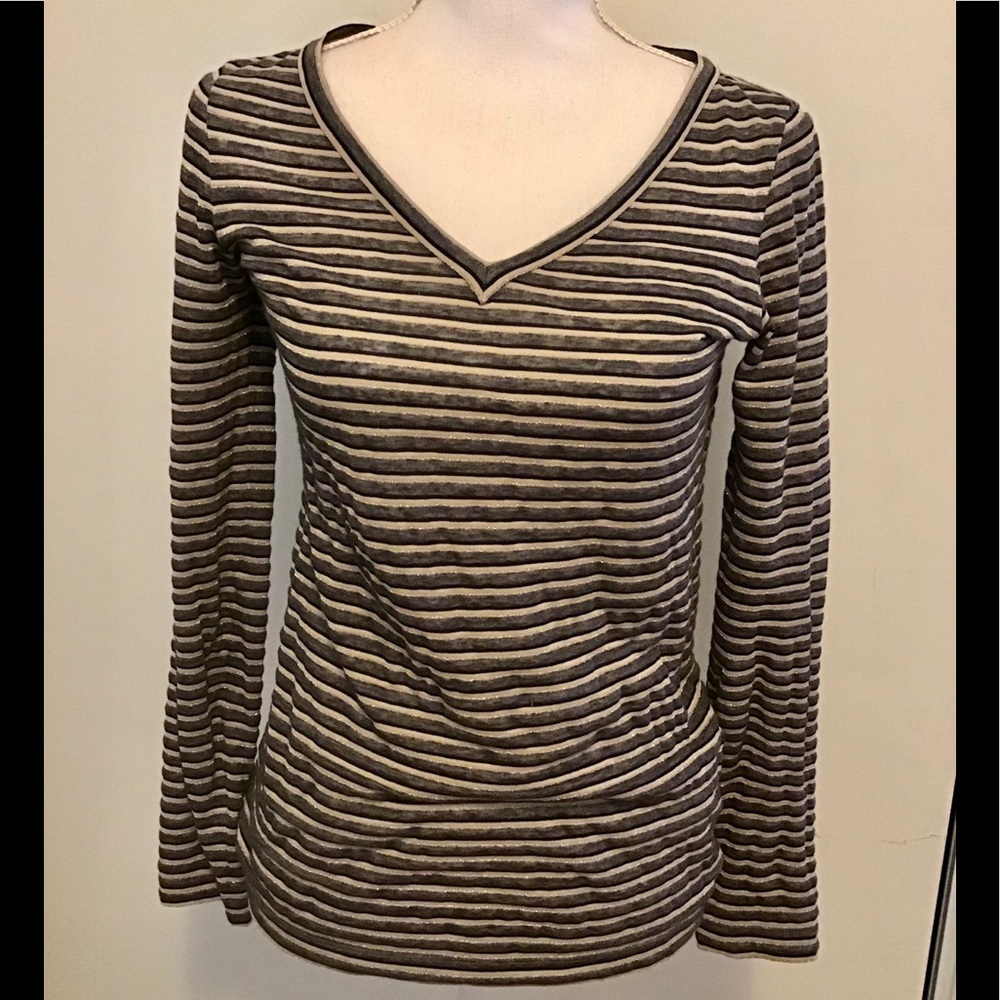 Brunello Cucinelli metallic striped long sleeve S